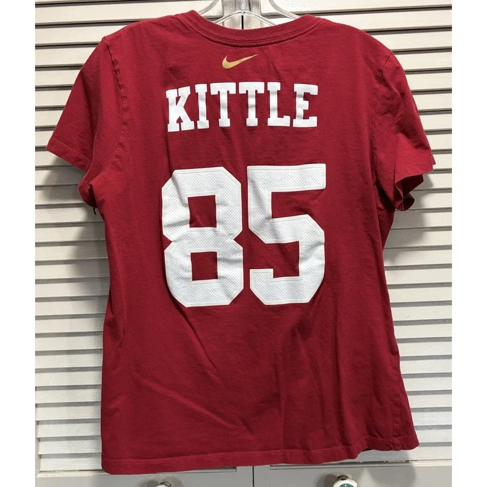 The Nike Tee San Francisco 49ers #85 Kittle Red Youth Tshirt Short Sleeve Size L